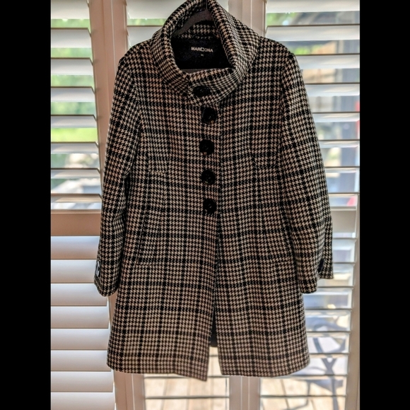 Marcona Black and White Houndstooth Coat - Picture 2 of 11